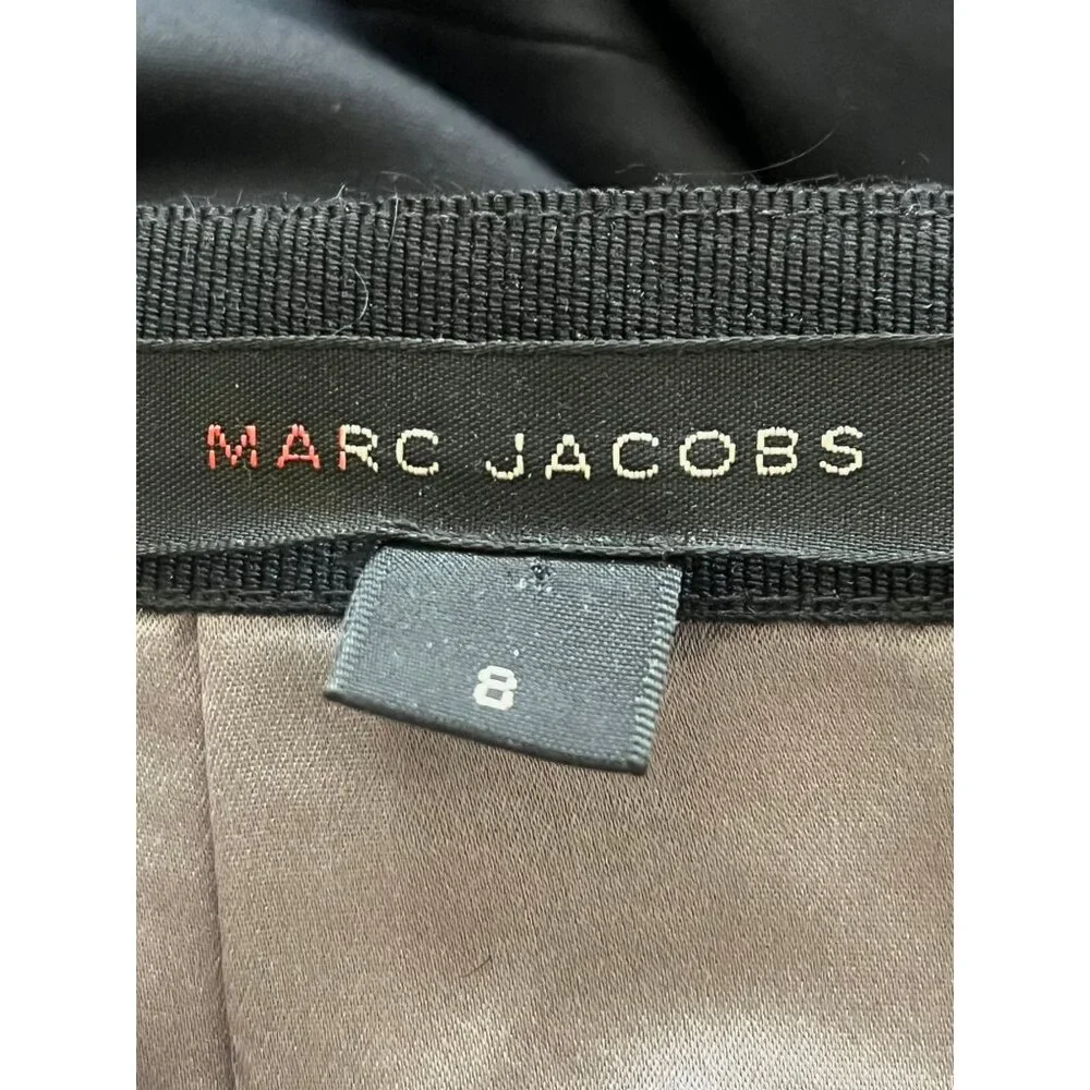 MARC JACOBS Wool Blend Red and Gray Tweed Metallic Skirt Size‎ 8